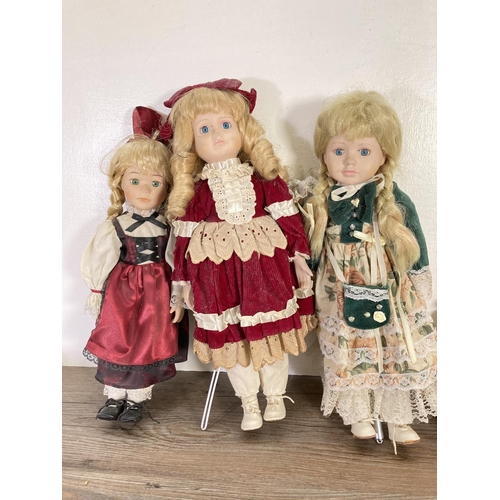 112 - Six vintage porcelain dolls to include Armand Marseille 990 etc.