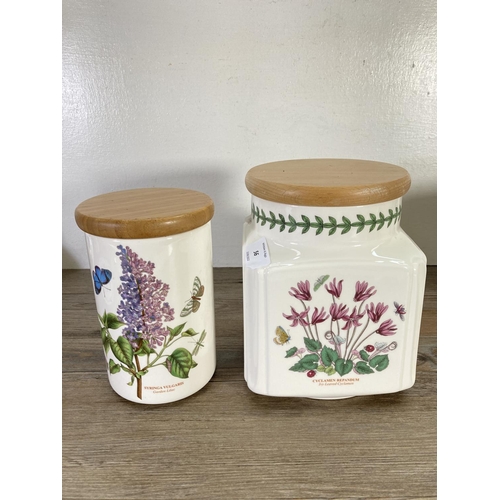 56 - A collection of Portmeirion china to include three Botanic Garden storage jars, Botanic Garden cooki... 
