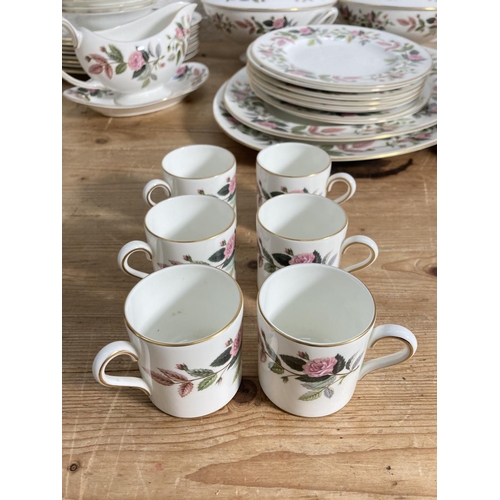 58 - A collection of Wedgwood Hathaway Rose china to include six coffee cans, six saucers, six side plate... 