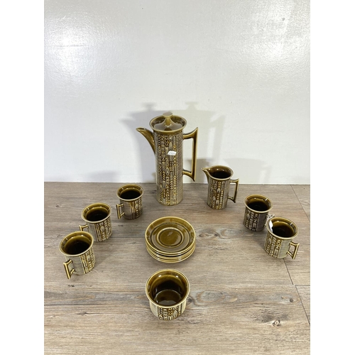 63 - A mid 20th century Portmeirion Cypher fourteen piece coffee set