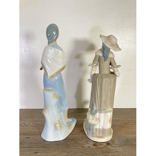 65 - Two porcelain lady figurines - largest approx. 39cm high