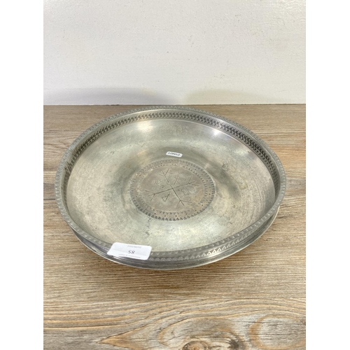 85 - A Norwegian handmade pewter bowl - approx. 29cm x 27cm