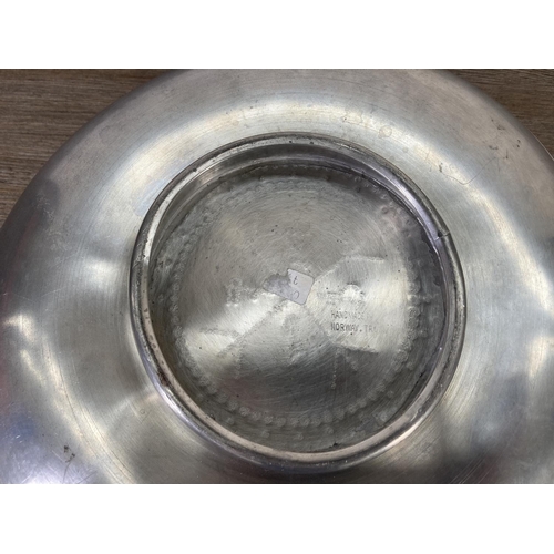 85 - A Norwegian handmade pewter bowl - approx. 29cm x 27cm