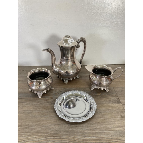 94 - A collection of silver plated ware