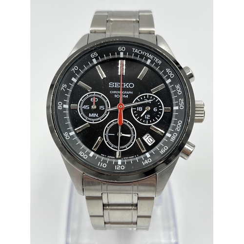 A Seiko chronograph quartz 42mm men s wristwatch ref. 6T63 00B0