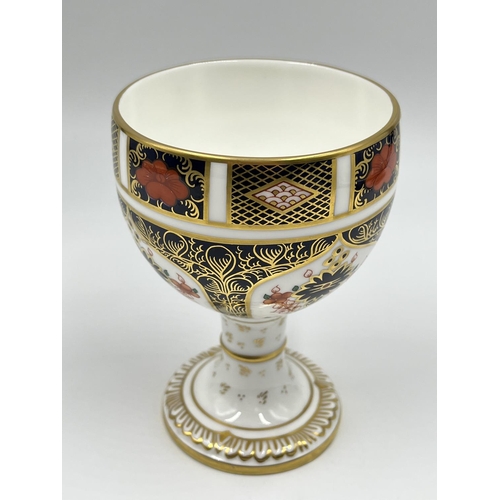 15 - A Royal Crown Derby 1128 Old Imari goblet - approx. 12cm high