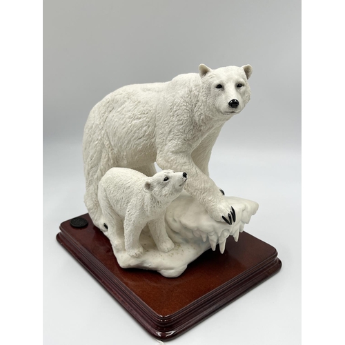 21 - An Italian Dear polar bear figurine by Auro Belcari - approx. 21cm high x 22cm wide