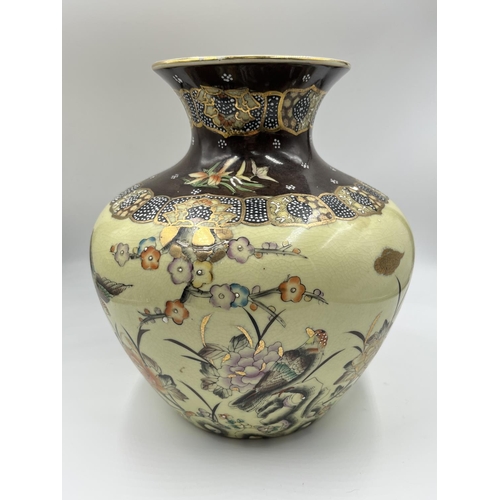 27 - A Japanese Satsuma ware vase - approx. 28cm high