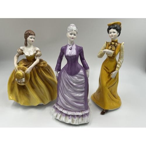 35 - Three Coalport Ladies of Fashion figurines, Sarah, Patricia and Teresa