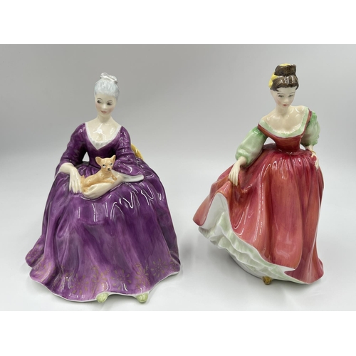 40 - Two Royal Doulton figurines, Charlotte HN2421 and Fair Lady (Red) HN2832