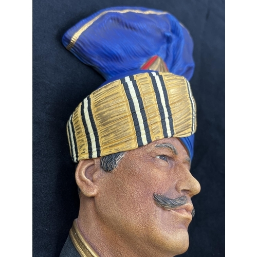 68 - A Bossons Bengali five stripe version chalkware head wall mask - approx. 27cm high