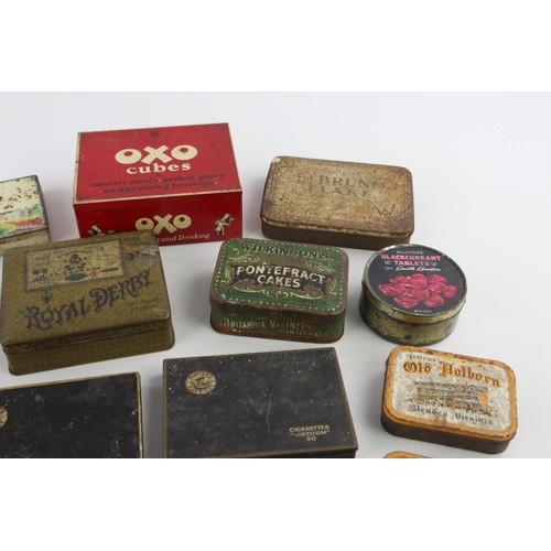 184 - A collection of vintage advertising tins to include Old Spice, Dr Thompson etc.