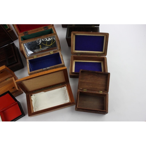 209 - Twelve wooden boxes to include 19th century rosewood sarcophagus two division tea caddy, 19th centur... 