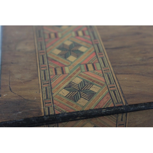 211 - A 19th century inlaid walnut writing slope