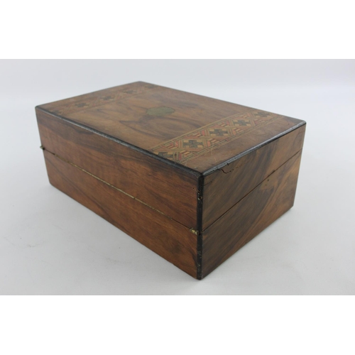 211 - A 19th century inlaid walnut writing slope