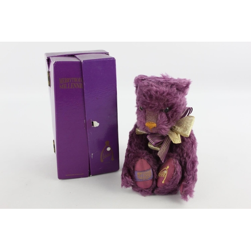 87 - A Merrythought Millennium purple mohair teddy bear in original box