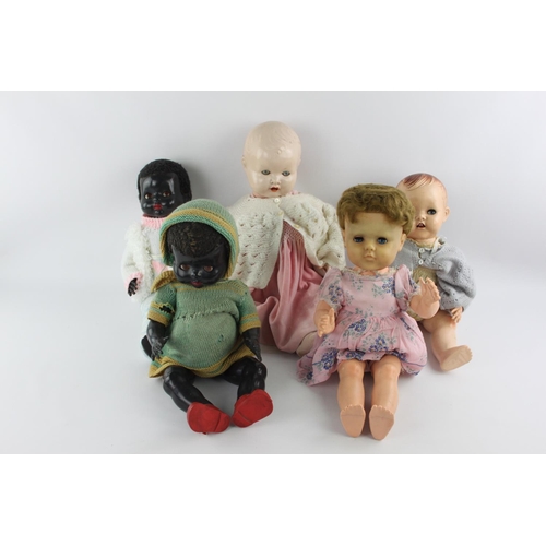 90 - Five vintage plastic dolls to include Pedigree etc.