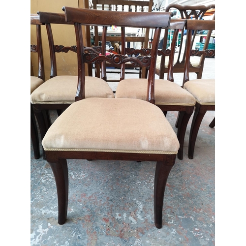 248 - Five 19th century mahogany bar back dining chairs