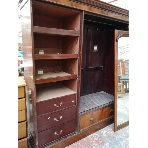 253 - A Liberty & Co Ltd inlaid mahogany triple wardrobe - approx. 241cm high x 188cm wide x 59cm deep