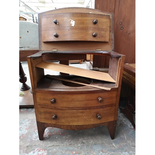 304 - A 19th century mahogany bow fronted commode