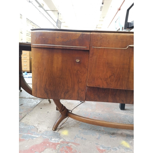 307 - A Beautility walnut cocktail sideboard - approx. 80cm high x 148cm wide x 46cm deep