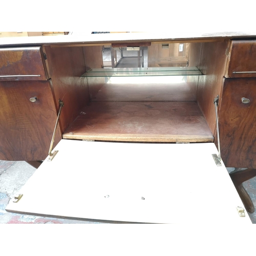 307 - A Beautility walnut cocktail sideboard - approx. 80cm high x 148cm wide x 46cm deep