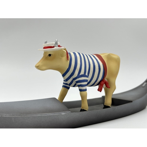 16 - A CowParade 'Cowdolier' figurine, No.9149 - approx. 7.5cm high x 25cm long