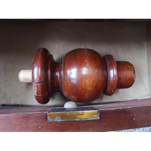 328 - A Victorian mahogany bow fronted chest of two short over three long drawers