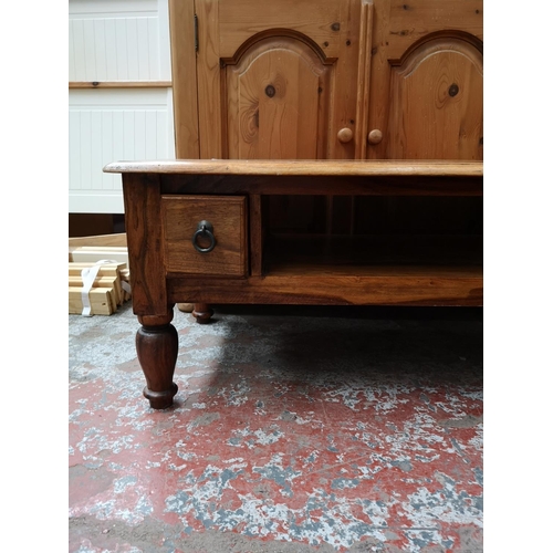 359 - An Indian sheesham wood rectangular coffee table