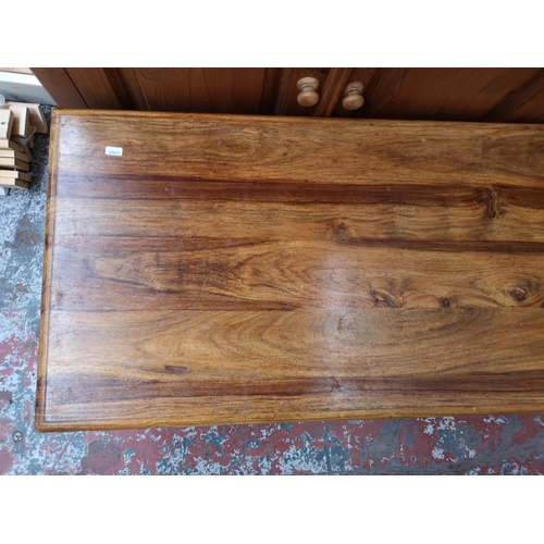 359 - An Indian sheesham wood rectangular coffee table