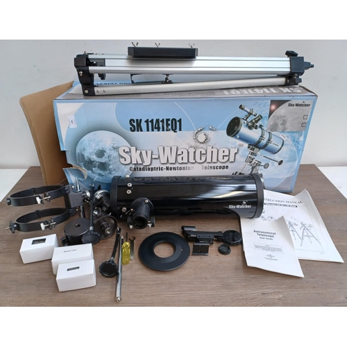 449 - A boxed Sky-Watcher SK1141EQ1 Catadioptric-Newtonian telescope with accessories and instruction manu... 