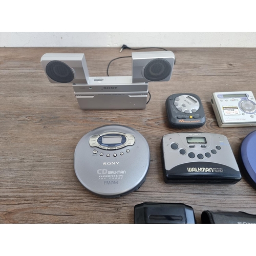 459 - A collection of Sony items to include MZ-R700PC minidisc Walkman, cased MZ-R2 portable minidisc reco... 