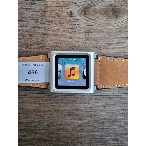 466 - An Apple iPod Nano with Horween Lunatik leather strapped wristwatch conversion