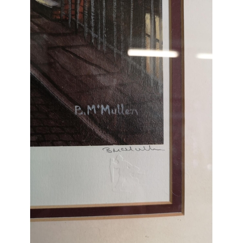 415 - Two framed Bernard McMullen pencil signed limited edition prints, one Knocker Up 24/850 and one Lamp... 