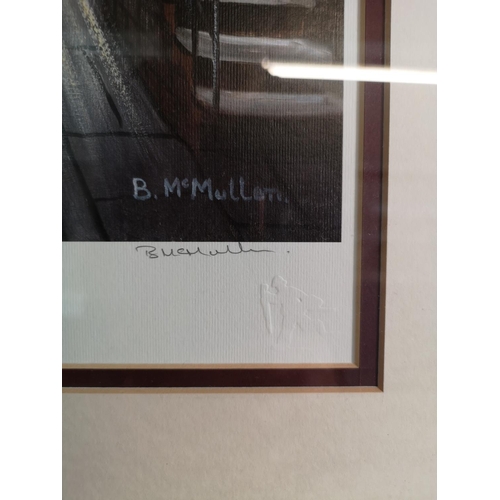 415 - Two framed Bernard McMullen pencil signed limited edition prints, one Knocker Up 24/850 and one Lamp... 