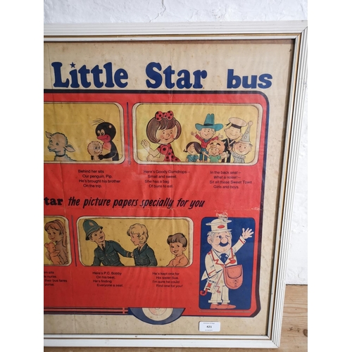 421 - A 1960s framed All Aboard the Little Star Bus poster -approx. 75cm wide x 54cm