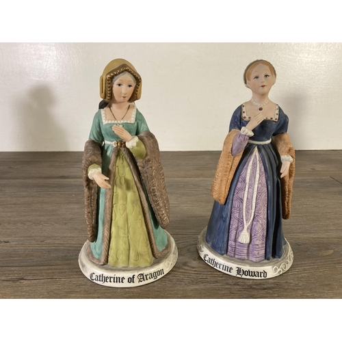 45 - Seven Alfretto porcelain figurines, Henry VIII and six wives