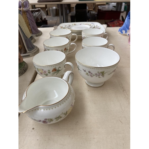 46 - A collection of Wedgwood Mirabelle R4537 bone china to include six cups, six saucers, six side plate... 