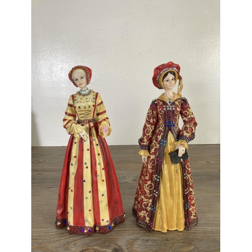 52 - Seven boxed Regency Fine Arts Henry VIII and his wives figurines