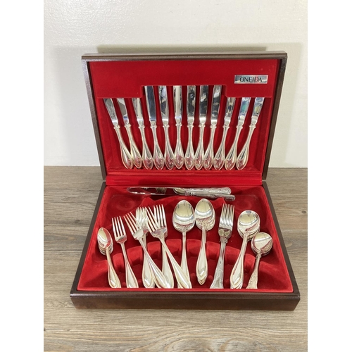 66 - An Oneida canteen of stainless steel cutlery