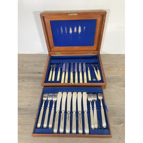 68 - A Victorian mahogany canteen of silver plated cutlery
