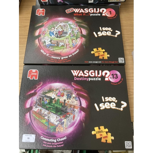 79 - Seven boxed Jumbo Wasgij jigsaw puzzles