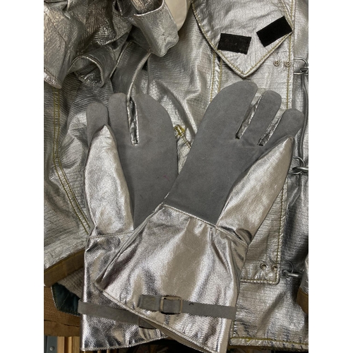94 - A Morning Pride MFG Co. aluminized PBI/kevlar aramid fabric proximity suit comprising jacket, trouse... 