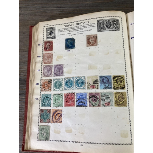 148 - Three stamp albums containing 19th and 20th century stamps to include India, Greece, Great Britain e... 