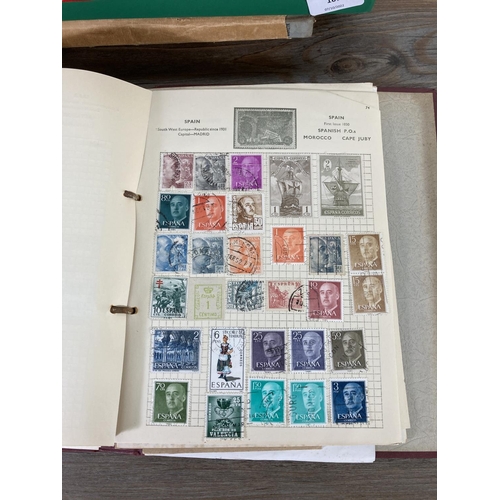 168 - Seven stamp albums containing antique and vintage stamps