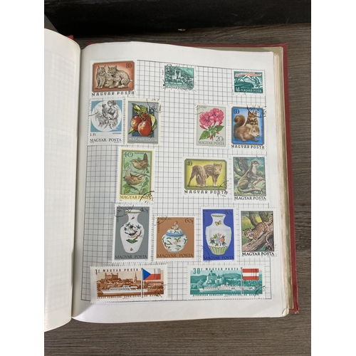 172 - Six stamp albums containing antique and vintage stamps