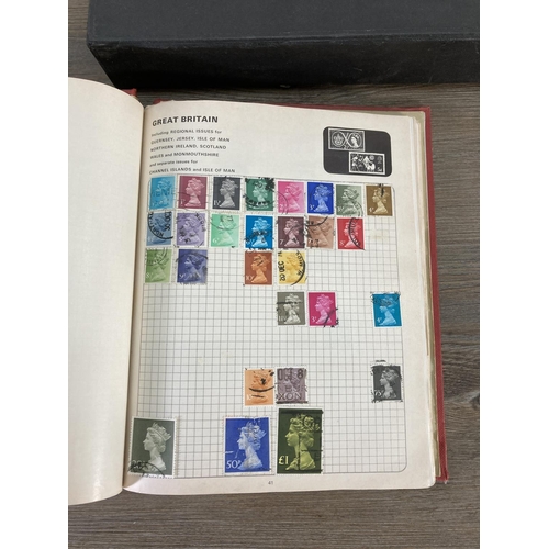 172 - Six stamp albums containing antique and vintage stamps