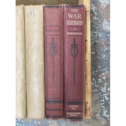 175 - Volumes 1-10 The War Illustrated hardback books - volumes 1 & 2 signed by Sir John Hammerton to insi... 