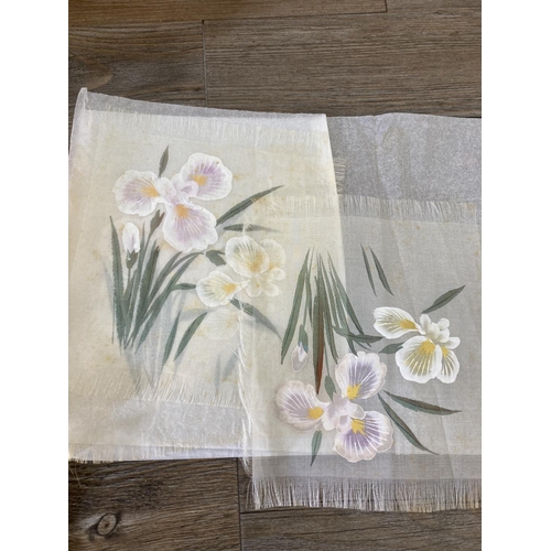 208 - A collection of Victorian paintings on fabric