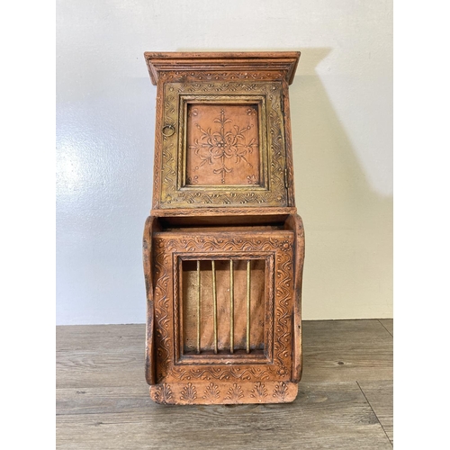 229 - A 19th century style hand painted key cabinet - approx. 57cm high x 27cm wide x 9cm deep